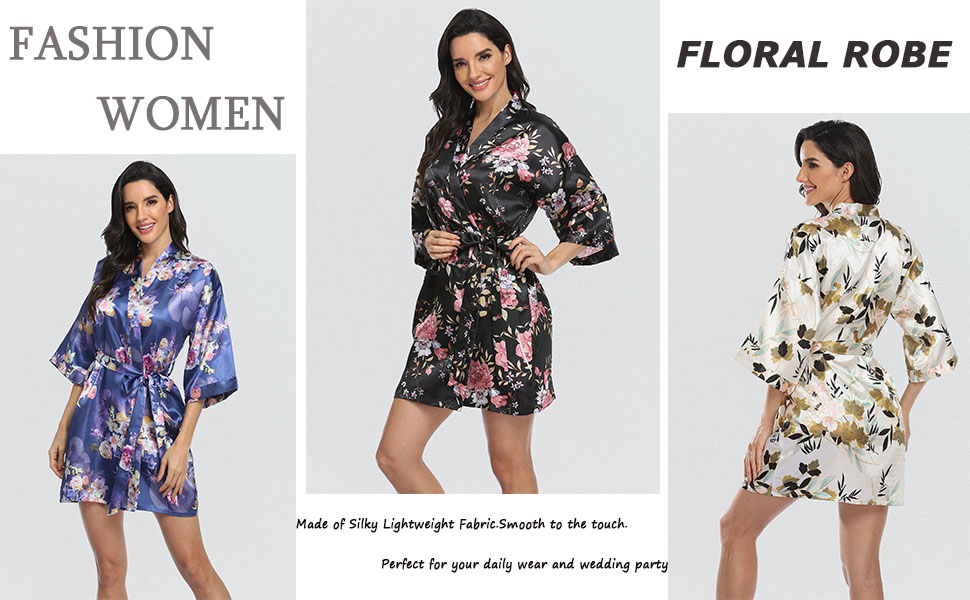 women floral robe