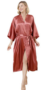 women long silky robe