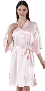 women short silky robe
