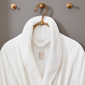 H by Frette Robe on Hanger in White With Label