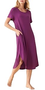 Short Sleeves Long Nightgown