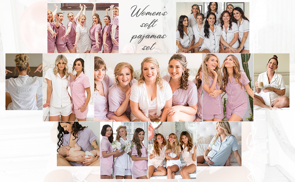 Women’s Pajama Set - Sleepwear Tops with Shorts Casual Pajama Sets