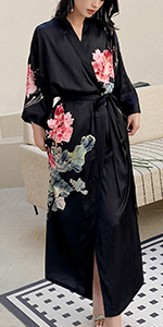 long kimono robe long silk robe long satin robe long robes for women dressing gown