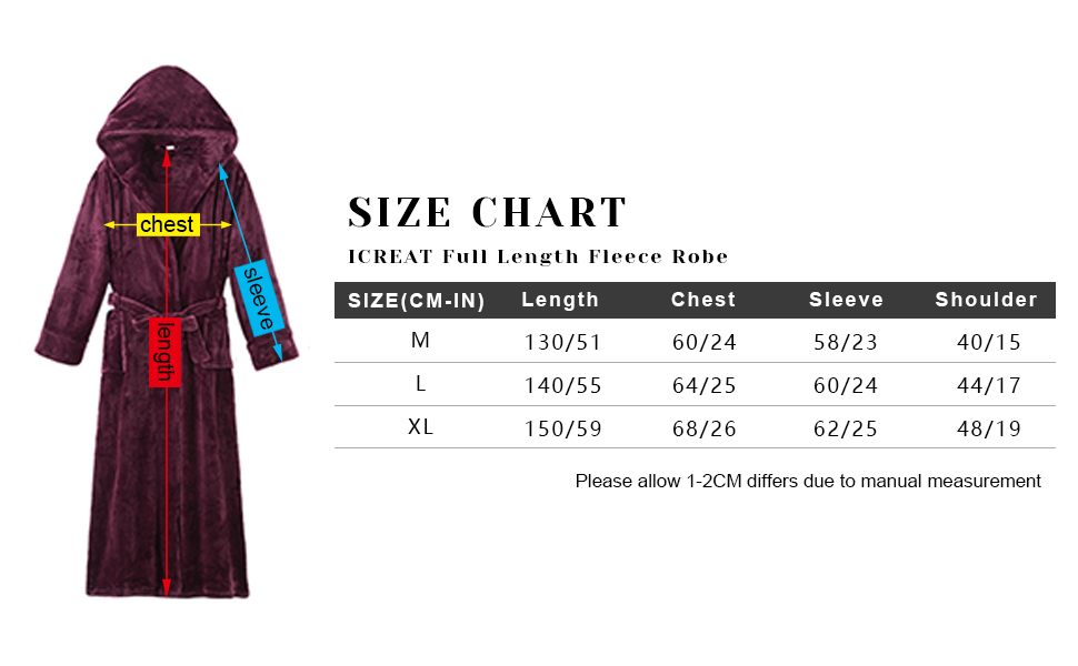 Bathrobe&#39;s size