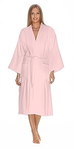 terry cloth cotton robe for women