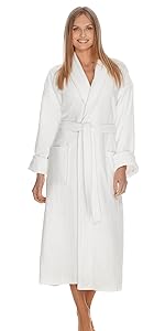 cotton terry cloth robe for women