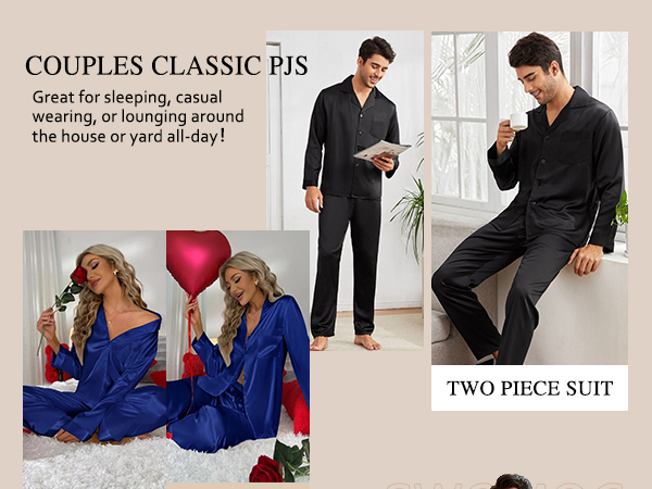 Couples Pajamas Womens &Mens Matching Pajamas Set