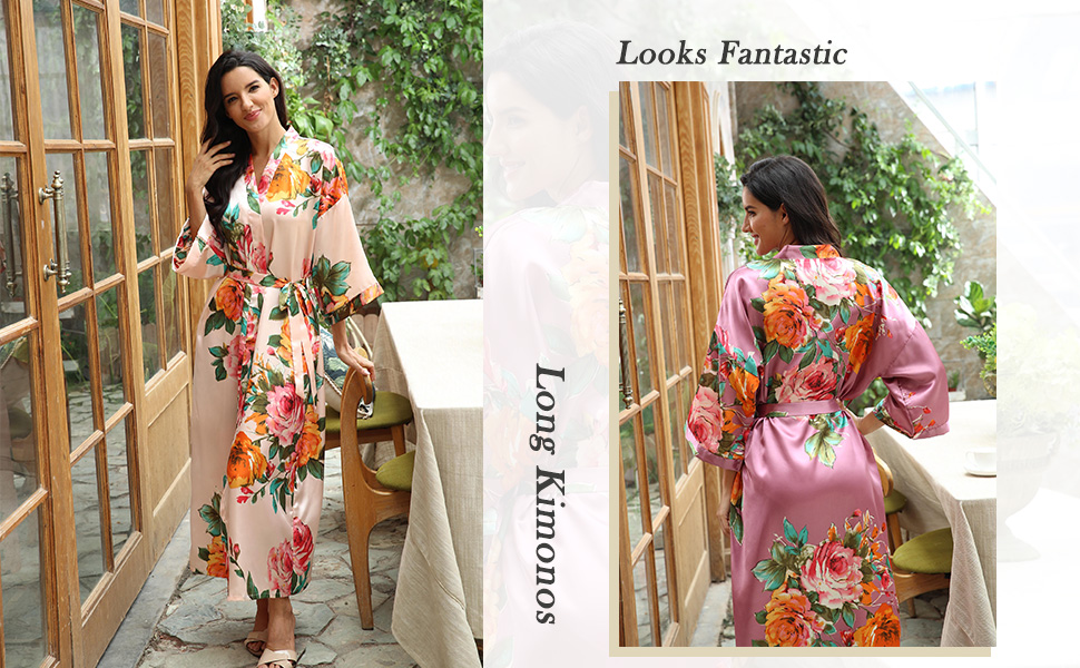 Long robe for women silk