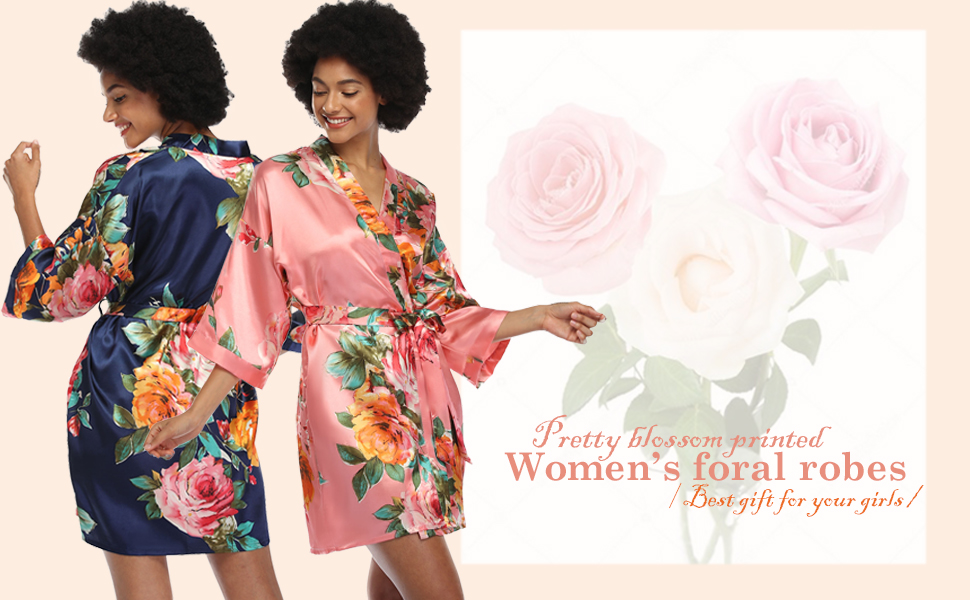 short floral robe