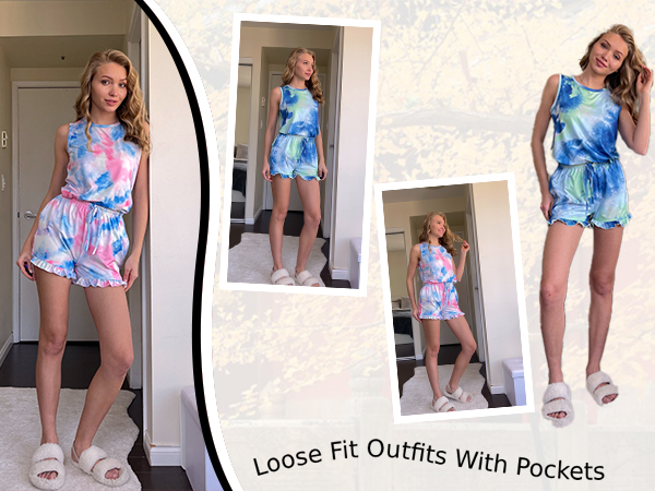 tie dye lounge sets for women loungewear pajama set