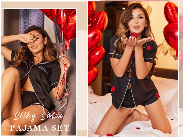 silk pajama set for women