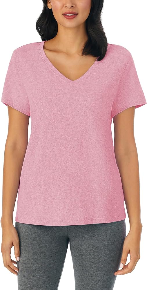 Nautica Womens Sleep Shirt - Lightweight, Breathable Pajama Top - Cotton Knit Jersey V-Neck Sleepwear and Loungewear