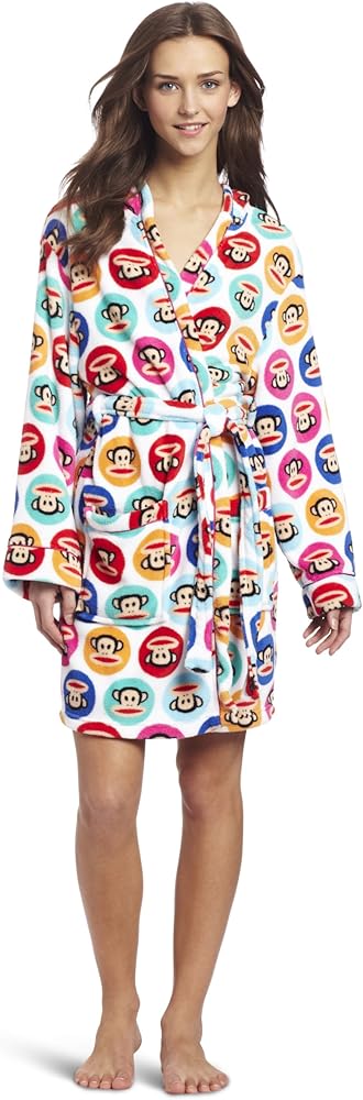 Paul Frank Women's Multi Monkey Head Robe with Hood