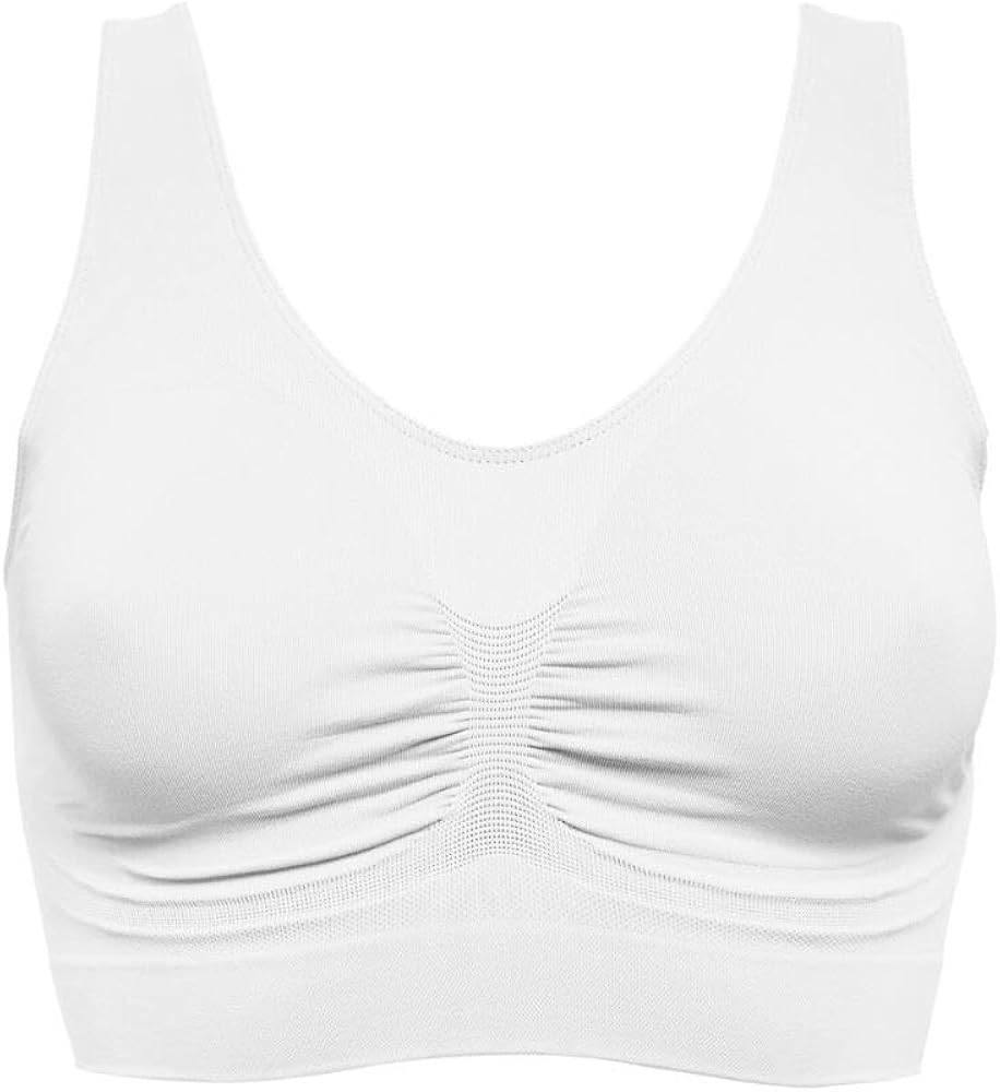 Women's Eco Wear Seamfree Wireless Comfort Bra-Biodegradable and Sustainable- - Lounge, Sleep, Work from Home, White (White), Medium/Large (10-14), 1 Piece